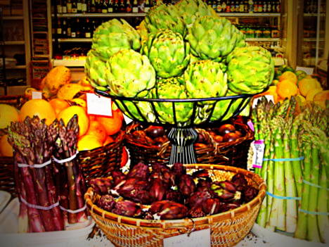 Spring Vegetables at Dean & DeLuca, Napa Valley; by Suzi Rosenberg